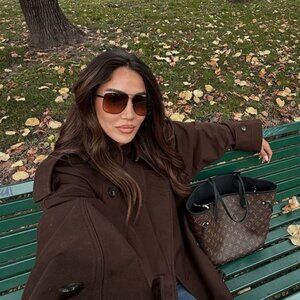 Victoria Beckham VB240S 001 Sunglasses Black Square Frame, Brown Lenses